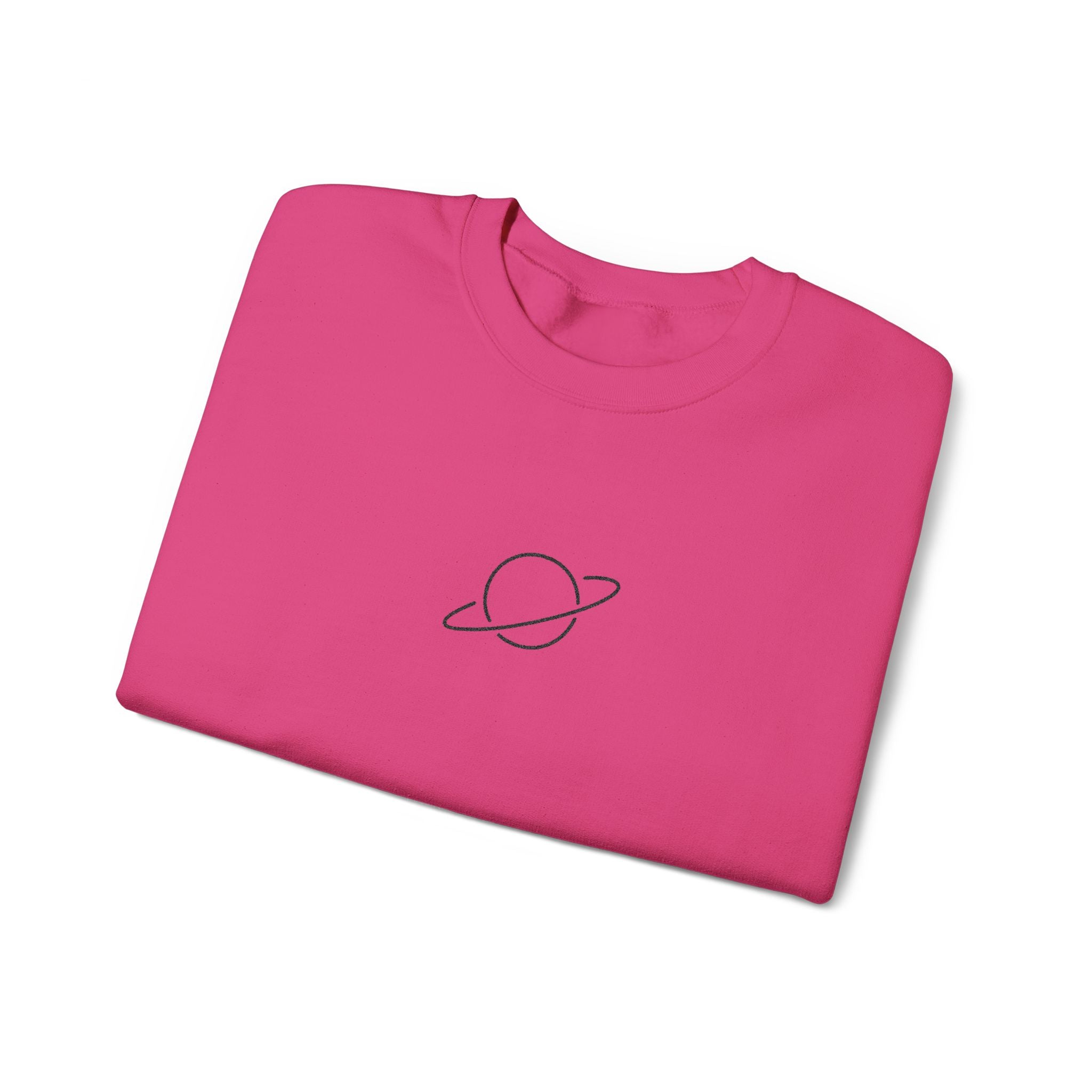 Minimal Planet Crewneck Sweatshirt Embroidered