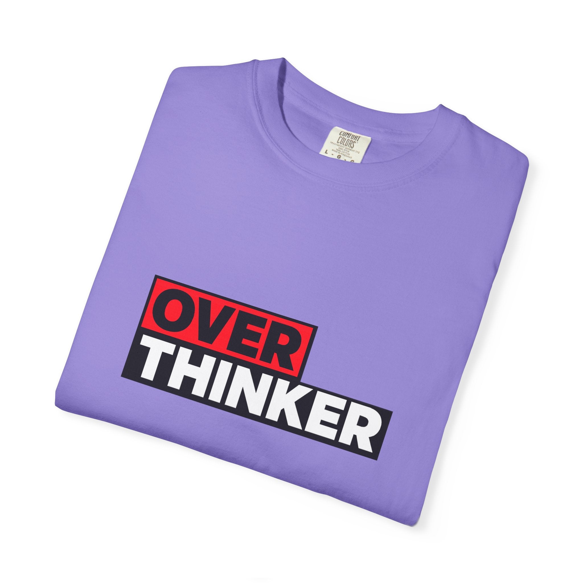 Overthinker Graphic T-Shirt — Bold Red & Black Text Tee
