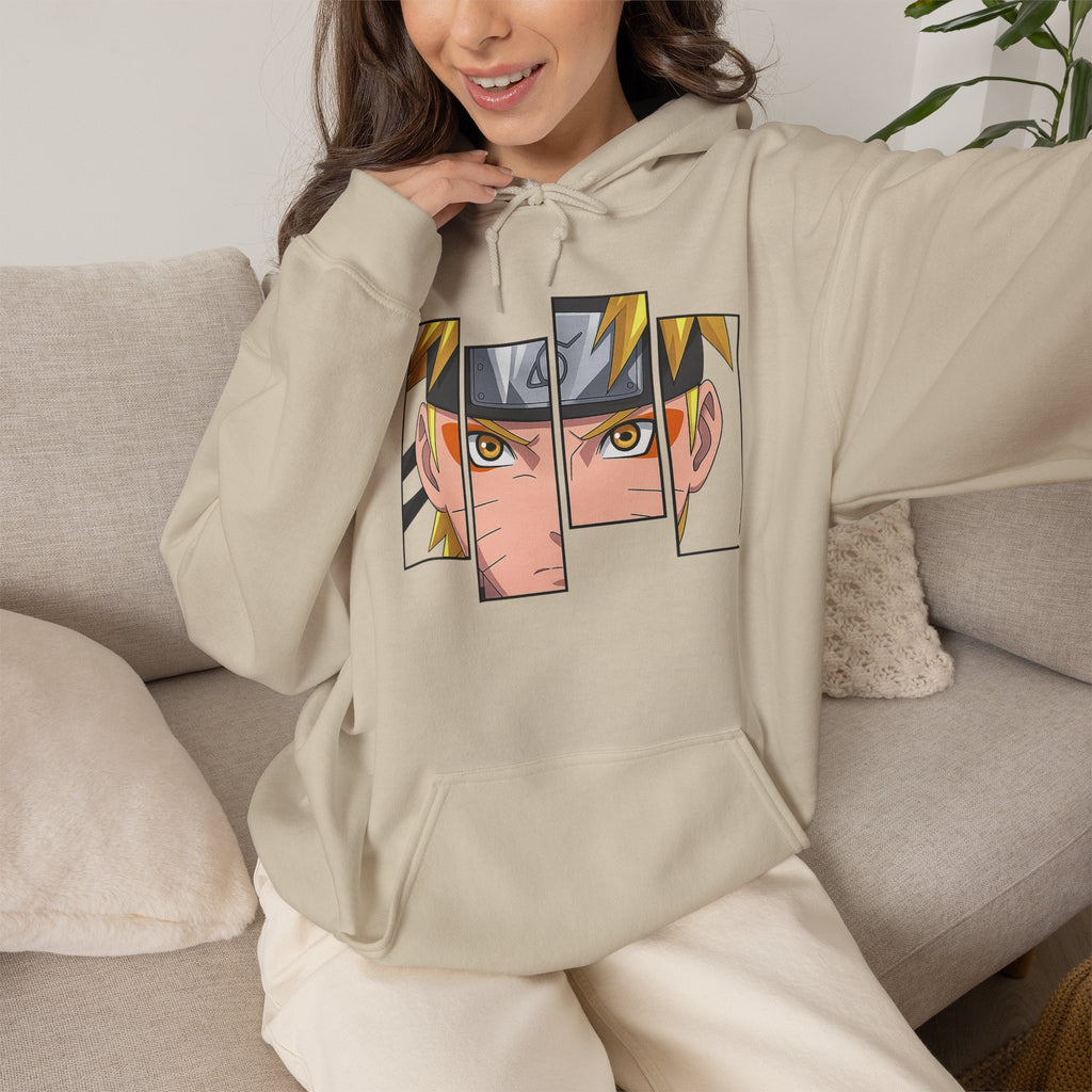Anime Eyes Split-Panel Hoodie