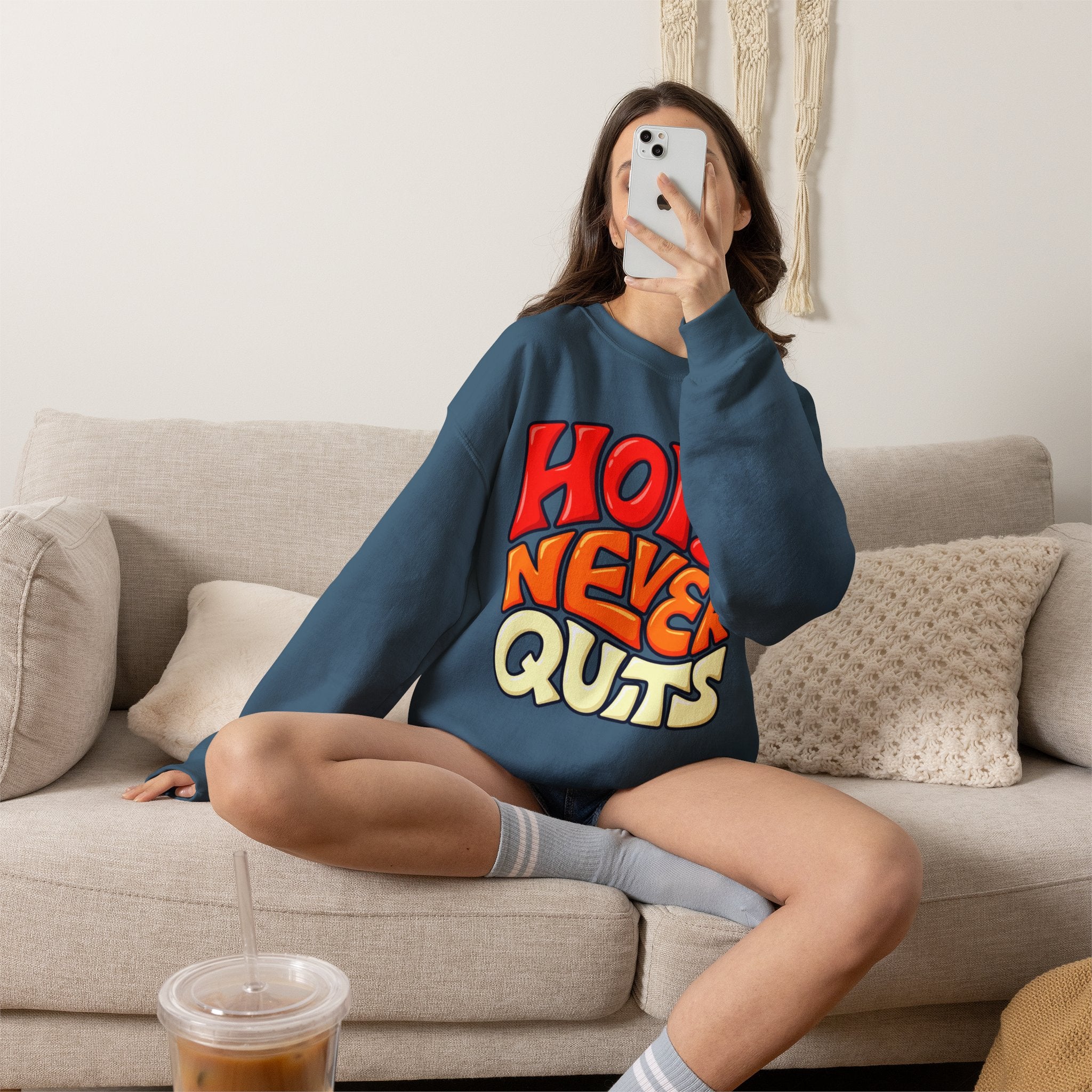 Hope Never Quits Crewneck Sweatshirt