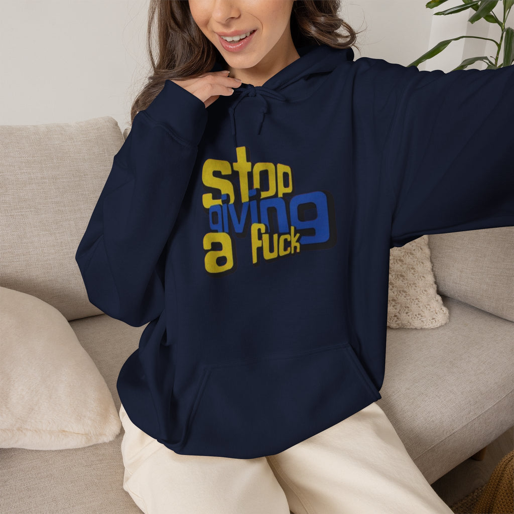 Hoodie — "Stop Giving a F*ck" Bold Retro Graphic Hoodie