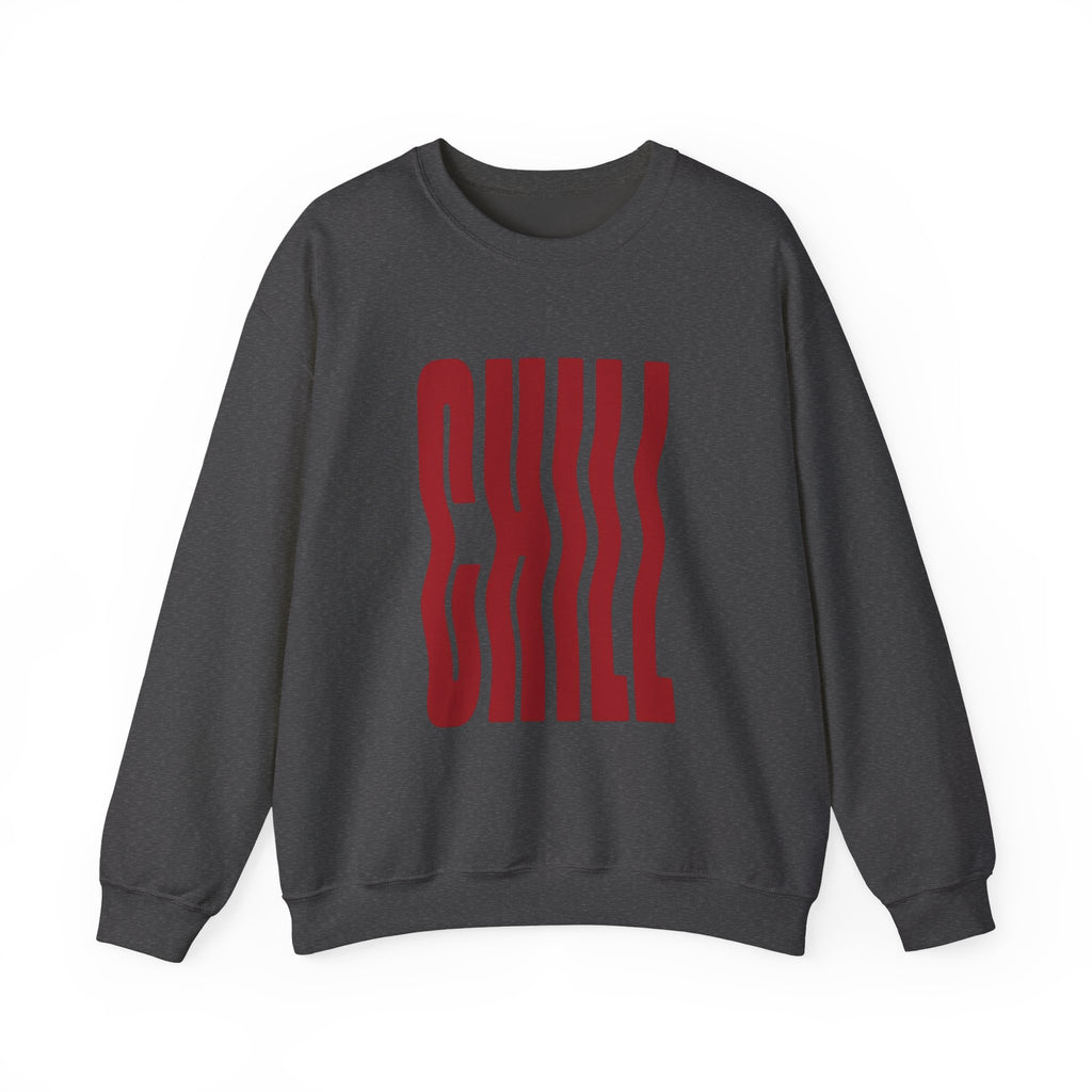 Chill Distorted Text Crewneck Sweatshirt