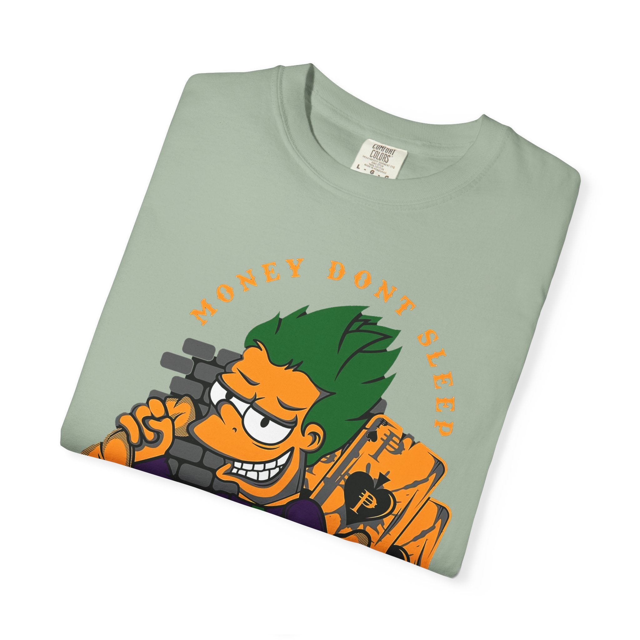 T-Shirt — 'Money Don’t Sleep' Cartoon Hustle Tee