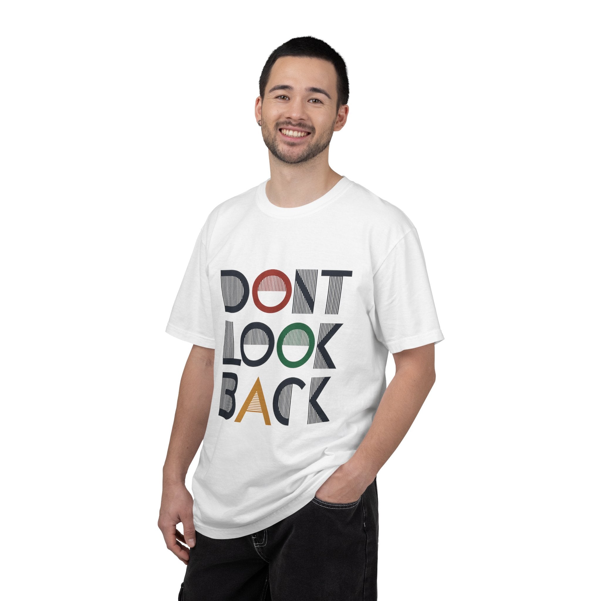 Don't Look Back T-Shirt — Retro Motivational Graphic Tee