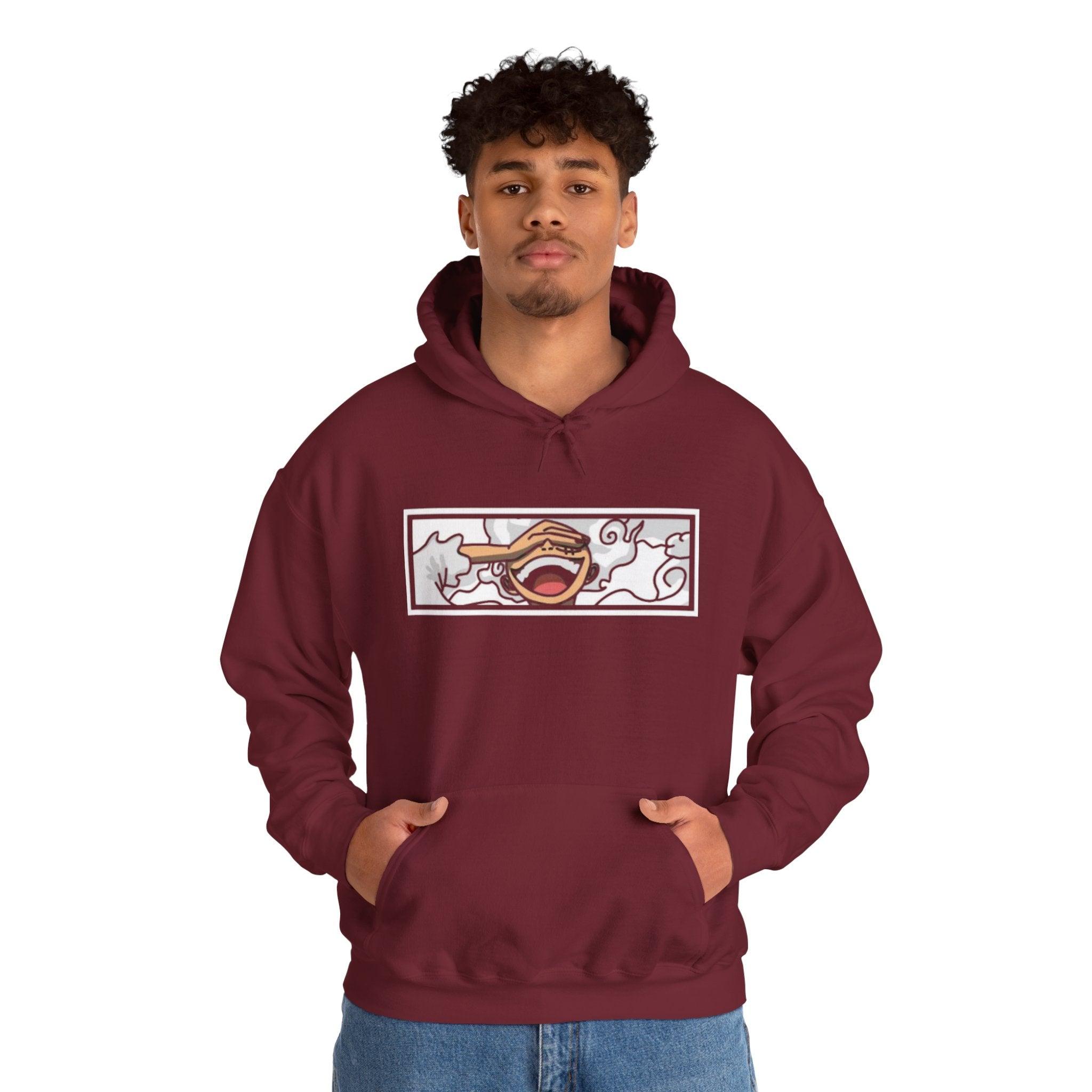 Laughing Mouth Graphic Hoodie — Anime Smile Streetwear Hoodie
