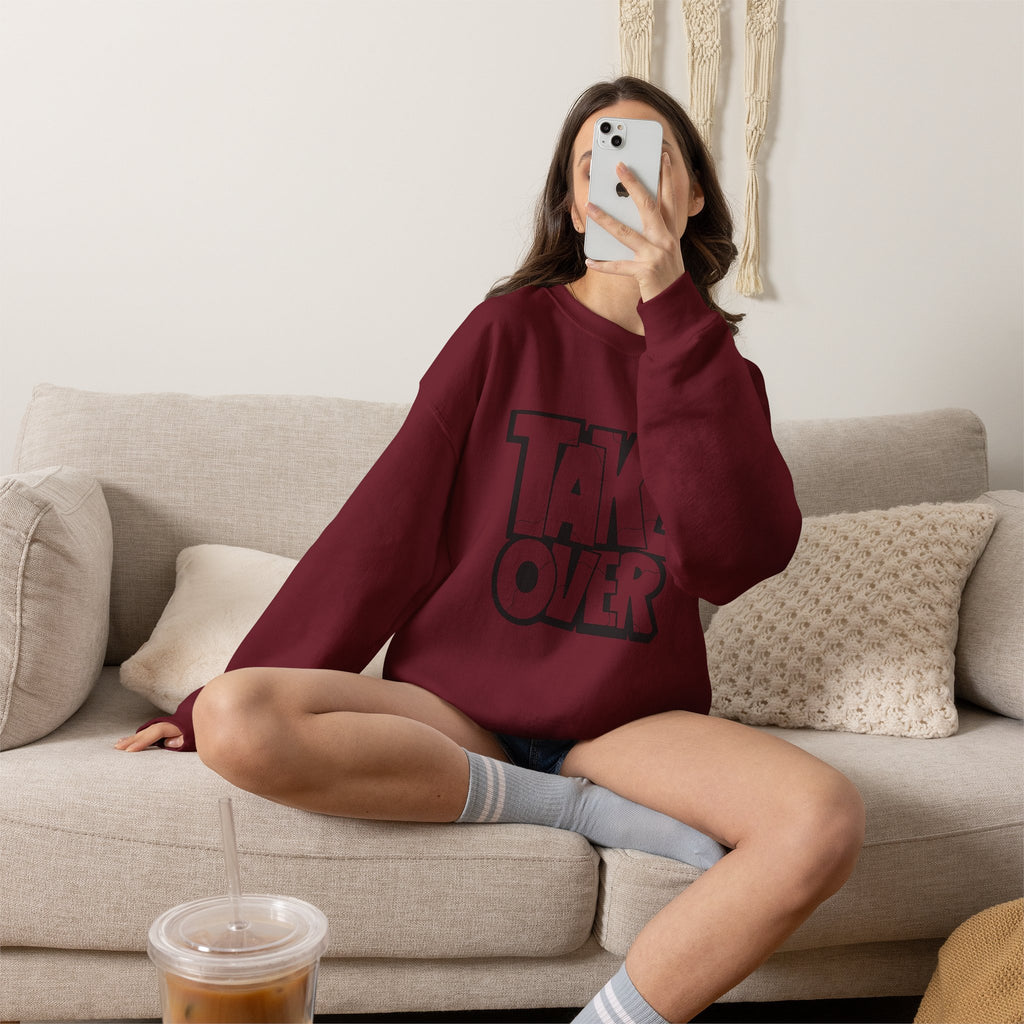 Take Over Crewneck Sweatshirt — Bold Streetwear Graphic Pullover