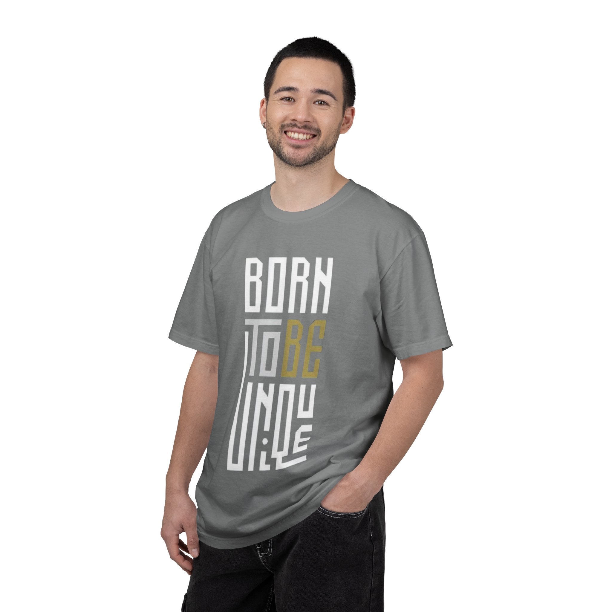 T-Shirt — "Born To Be Untile" Bold Vertical Typography Tee