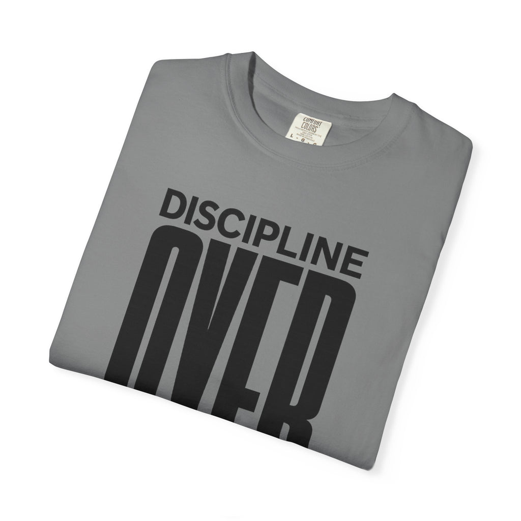 Discipline Over Motivation T-Shirt — Motivational Fitness Tee