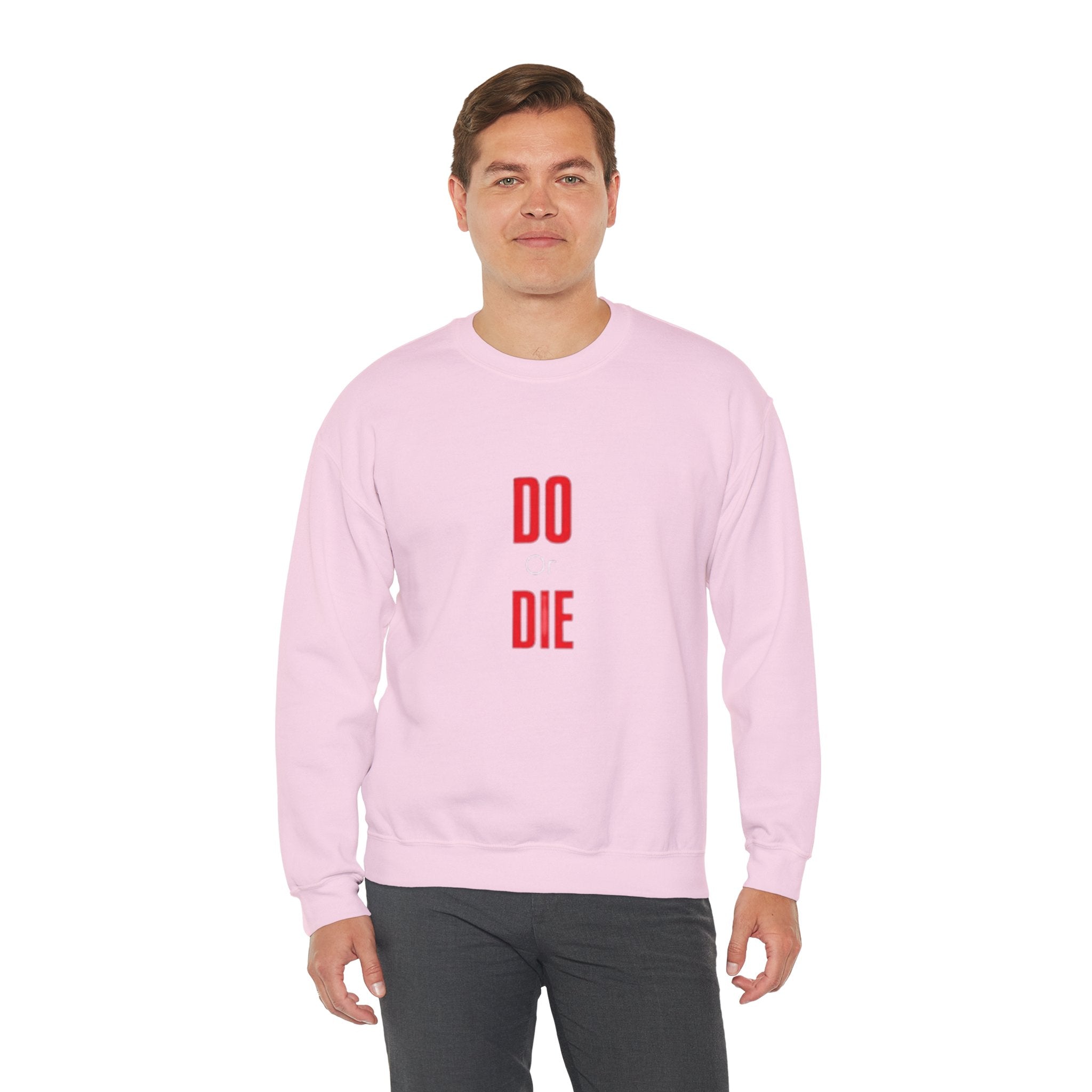 Crewneck Sweatshirt – Minimal 'DO / DIE' Red Vertical Typography