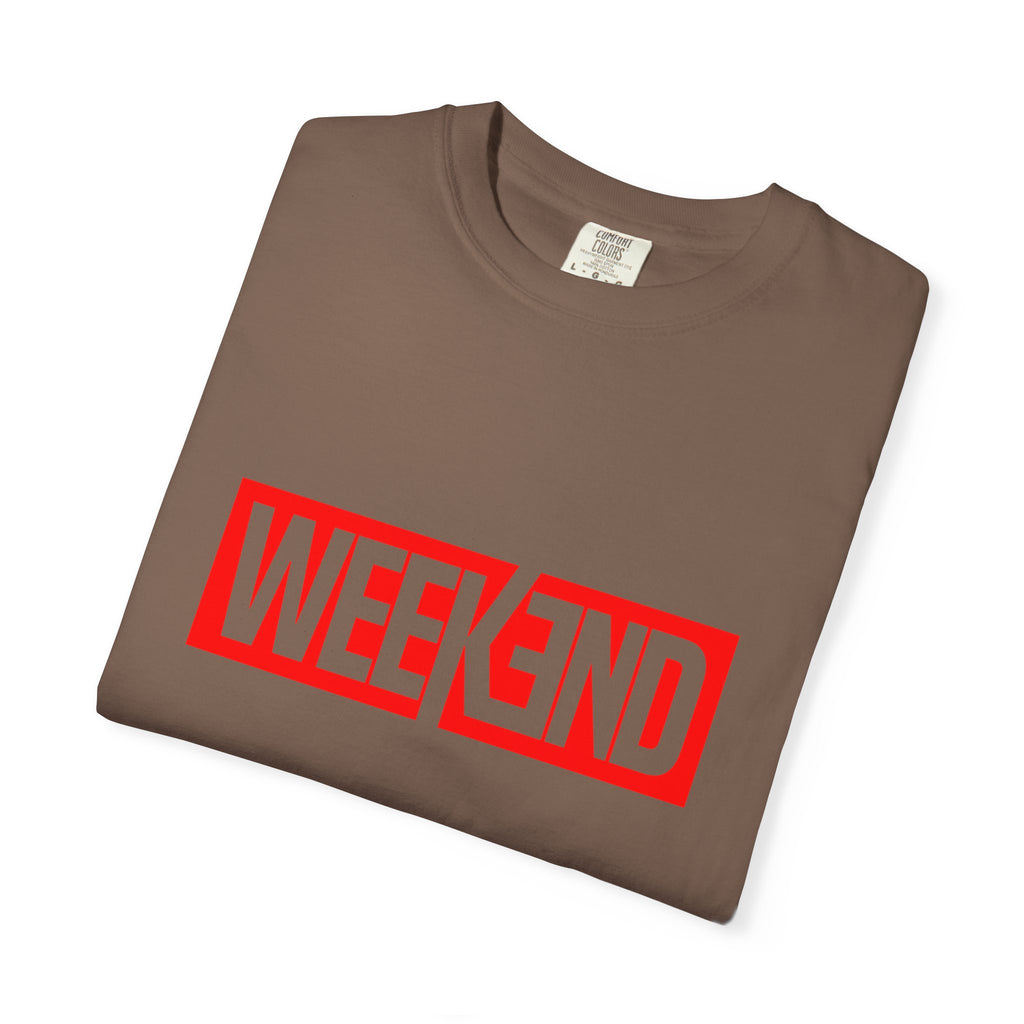 Weekend Box Logo T-Shirt — Retro Red Graphic Tee