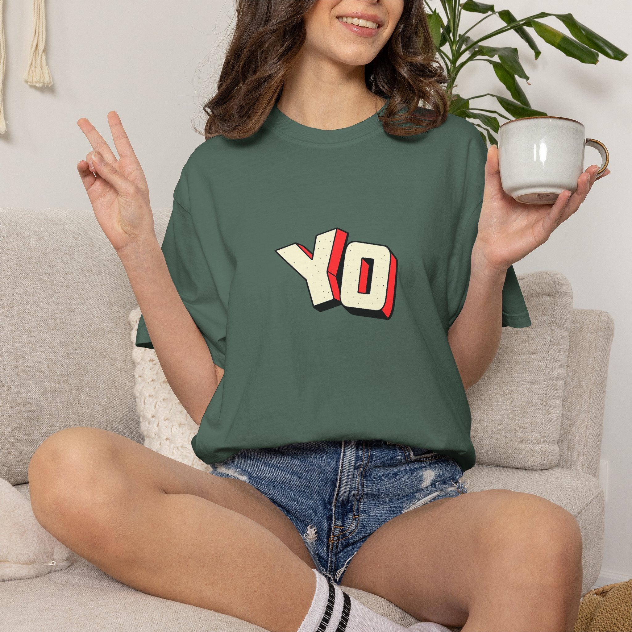 Yo Graphic T-Shirt — Retro 3D Lettering Tee