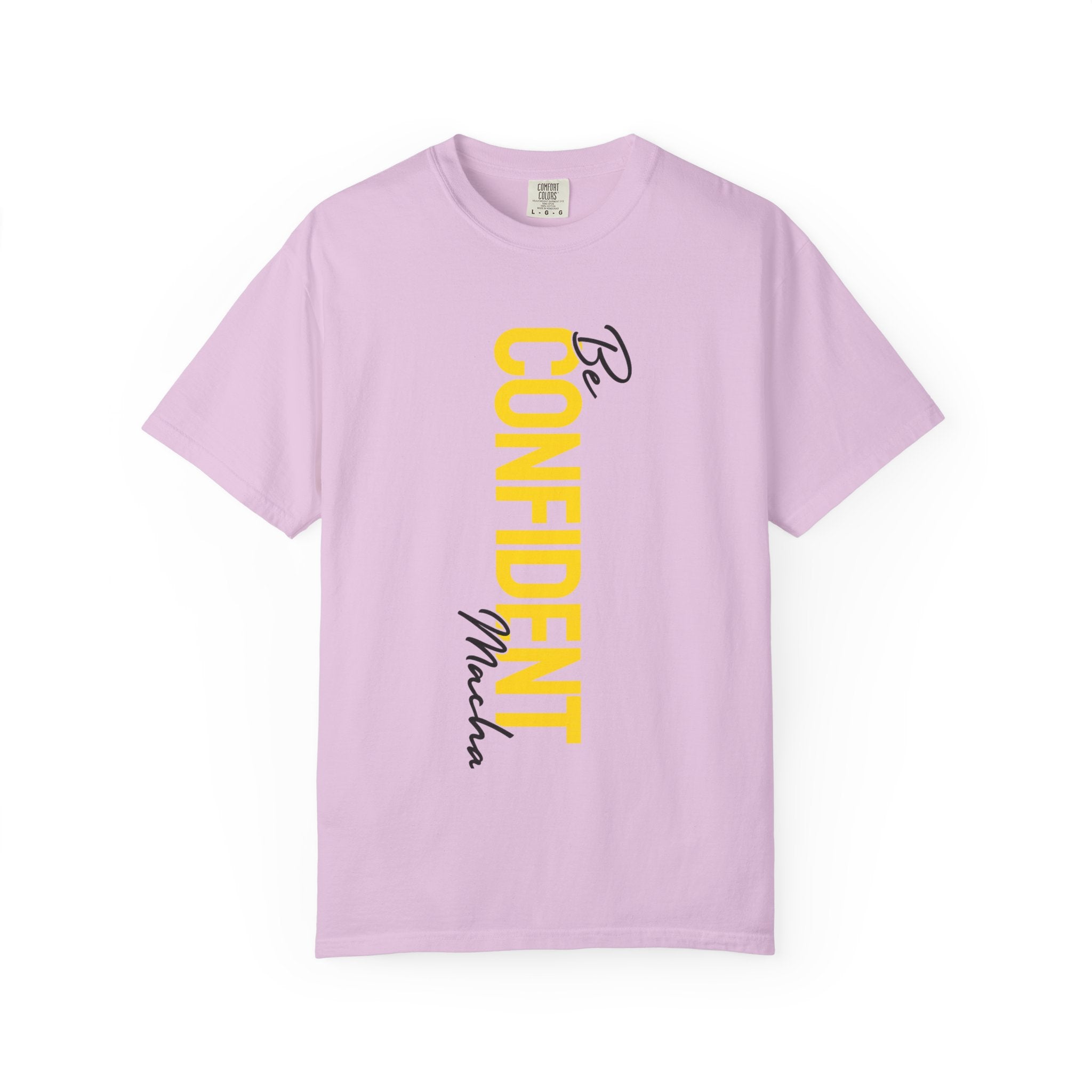 Be Confident Vertical Text T-Shirt — Motivational Graphic Tee