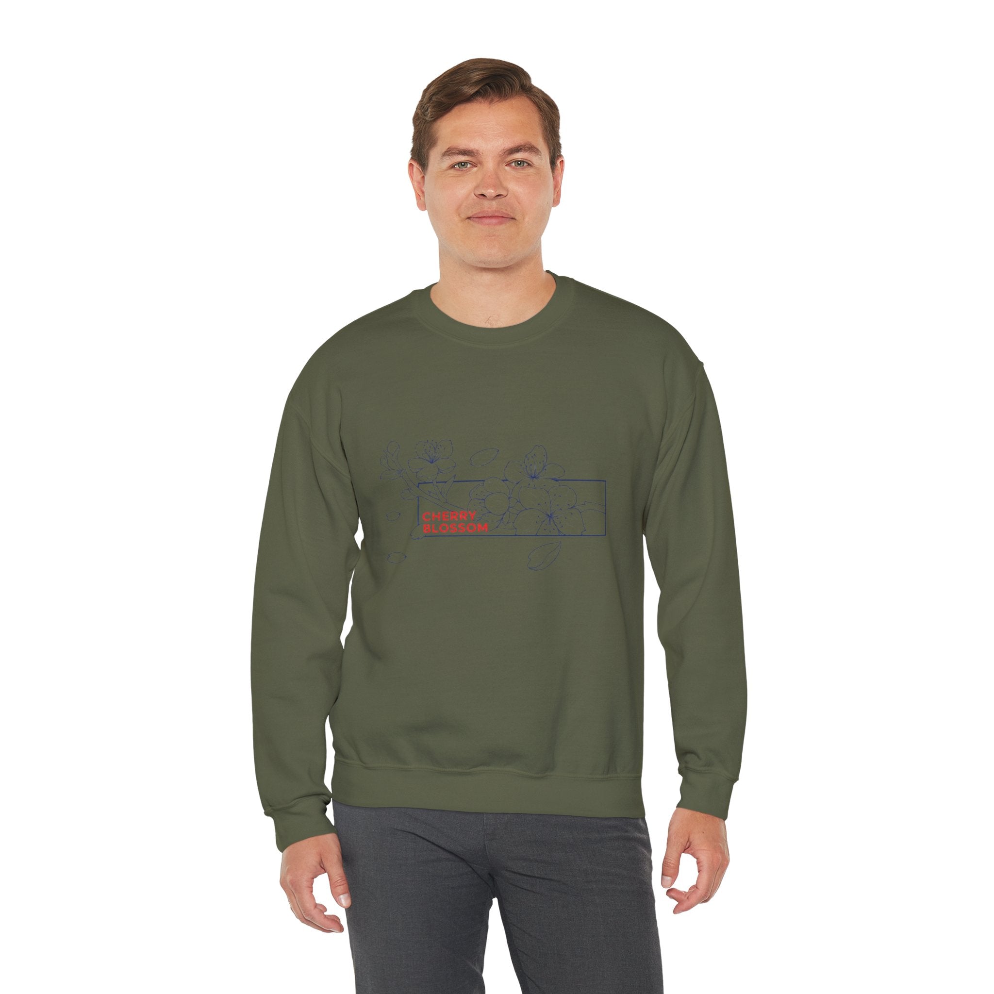Cherry Blossom Crewneck Sweatshirt — Minimal Floral Graphic