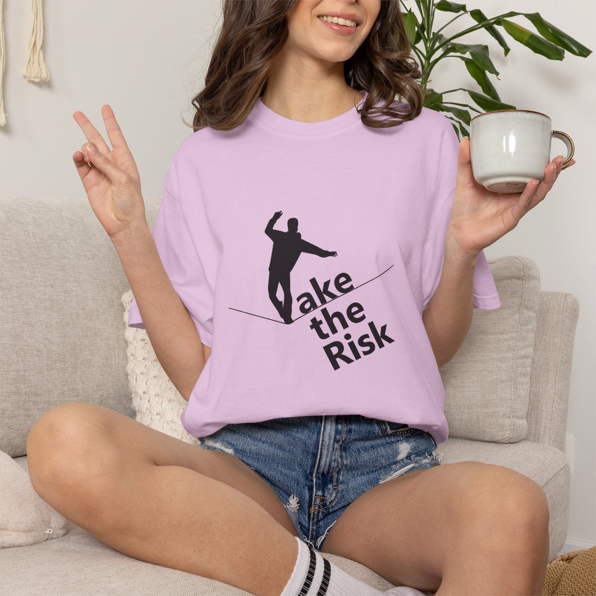 Take the Risk T-Shirt — Tightrope Silhouette Motivational Tee