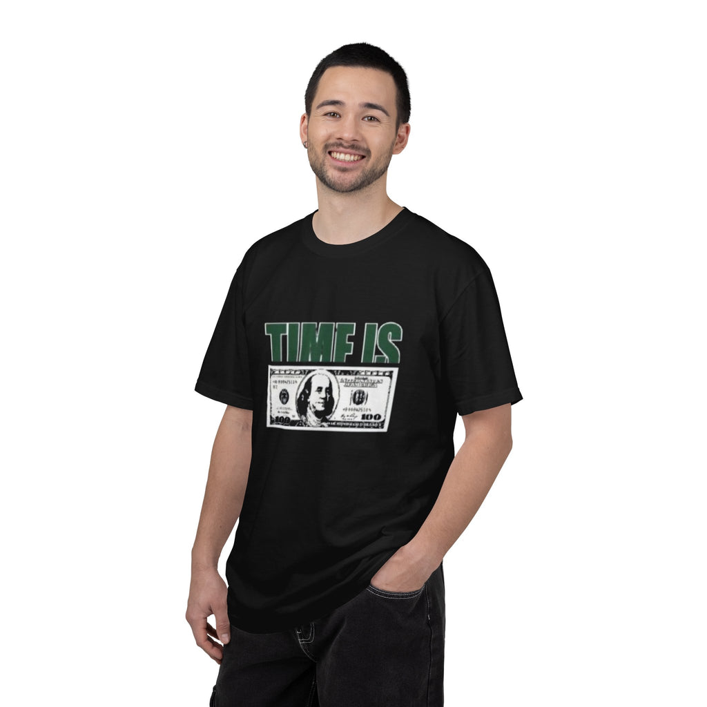 Money Vibe T-Shirt — "TIME IS" Graphic Dollar Bill Tee