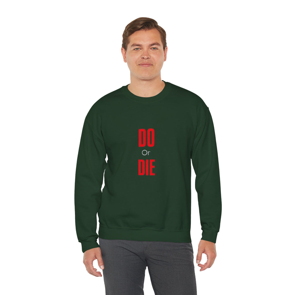 Crewneck Sweatshirt – Minimal 'DO / DIE' Red Vertical Typography