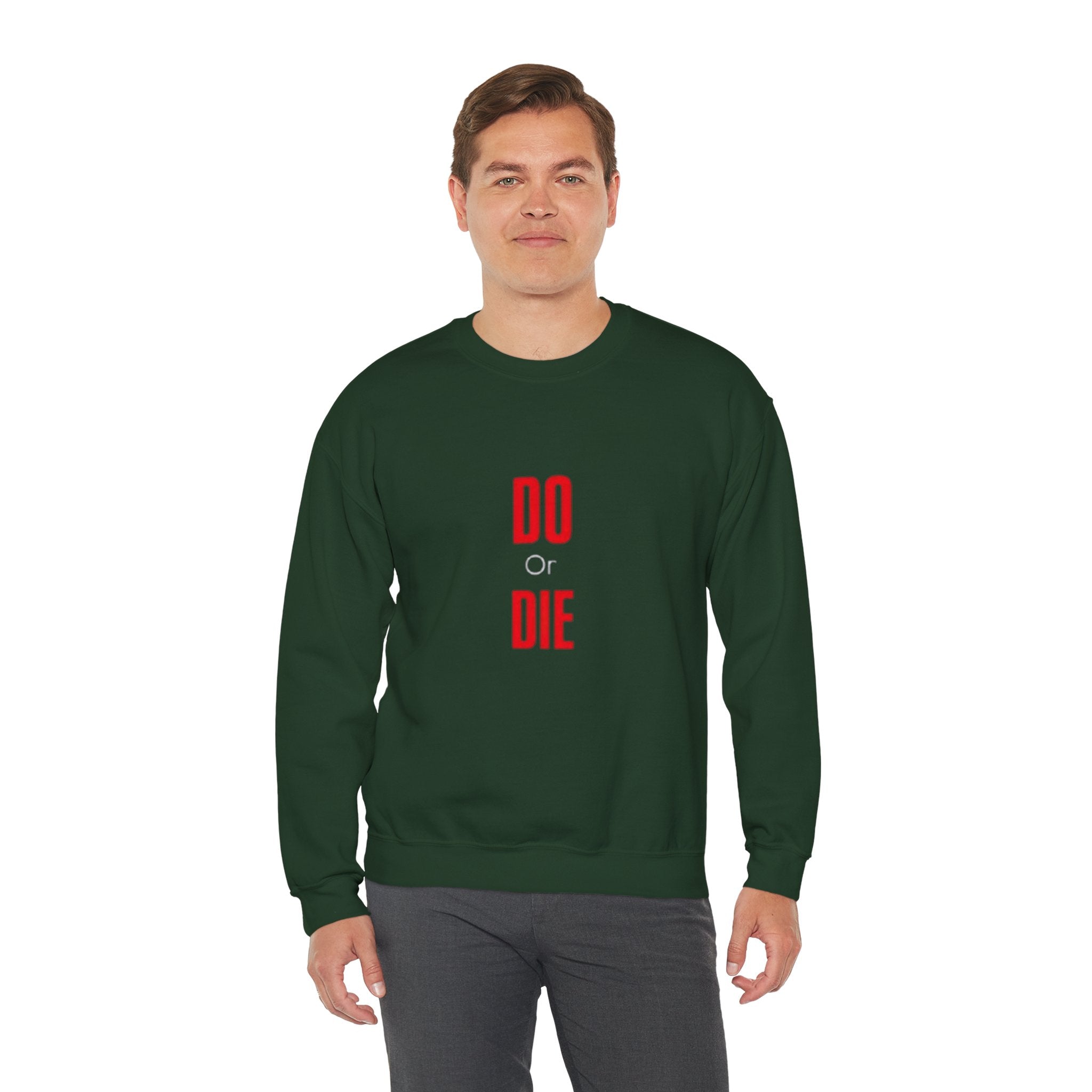 Crewneck Sweatshirt – Minimal 'DO / DIE' Red Vertical Typography