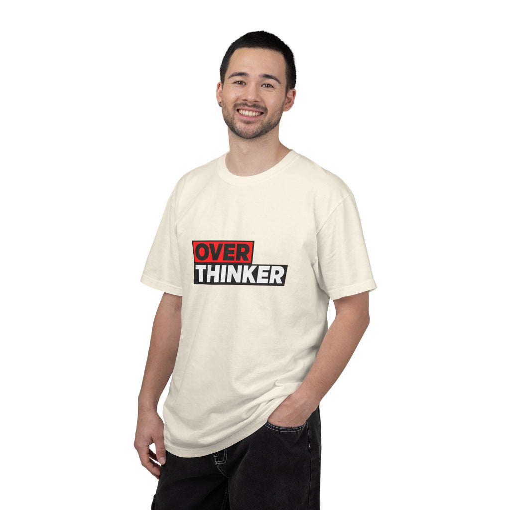 Overthinker Graphic T-Shirt — Bold Red & Black Text Tee