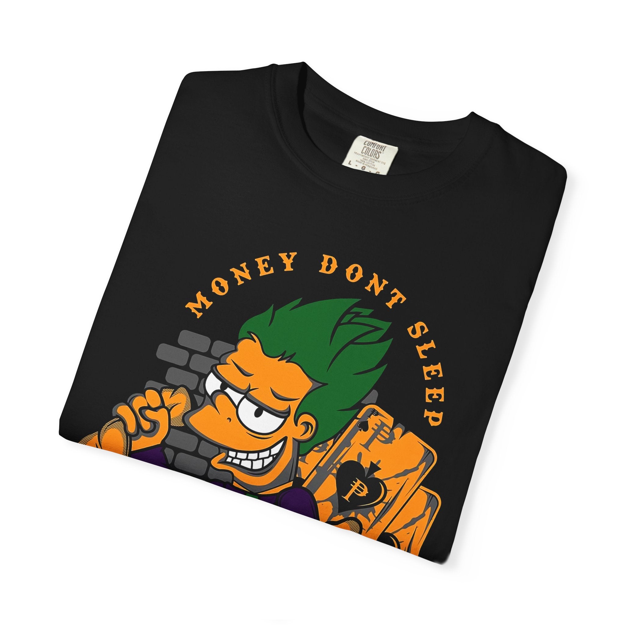 T-Shirt — 'Money Don’t Sleep' Cartoon Hustle Tee