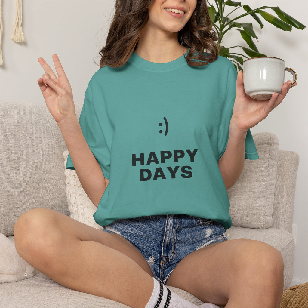 Happy Days T-Shirt — Minimal Smiley Graphic Tee