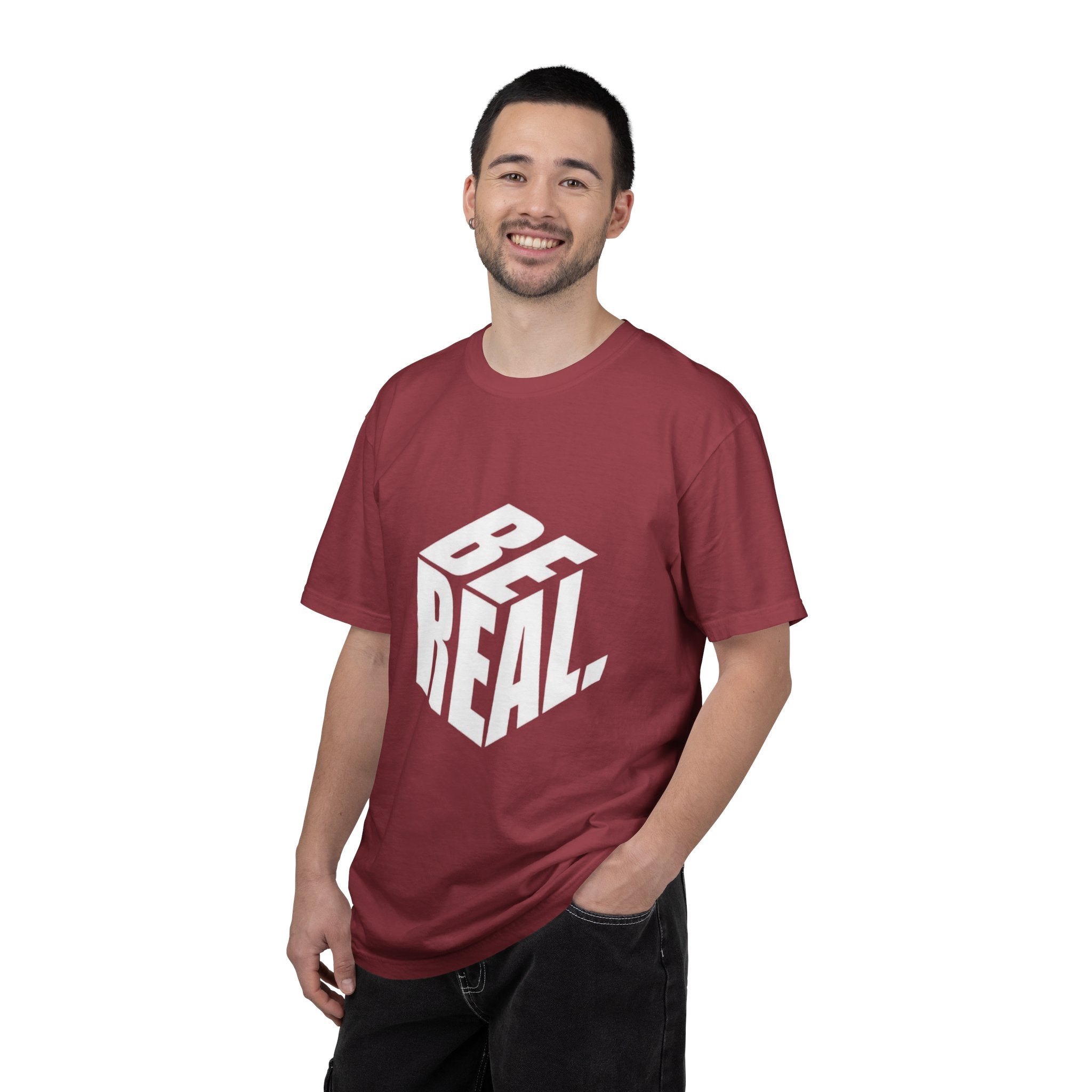 Be Real T-Shirt — Bold 3D Typography Graphic Tee