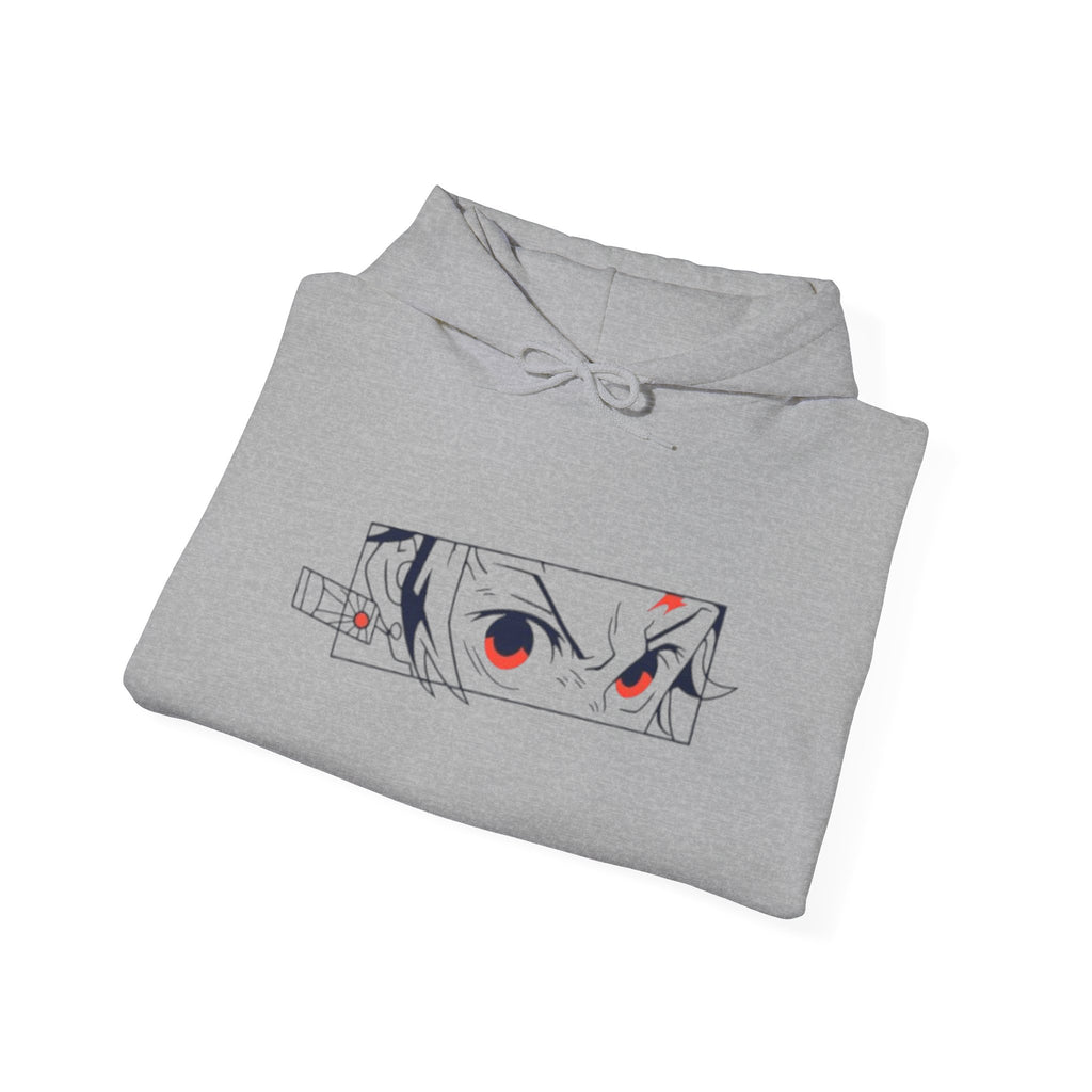 Anime Eyes Hoodie — Minimal Red & Black Manga Gaze Sweatshirt