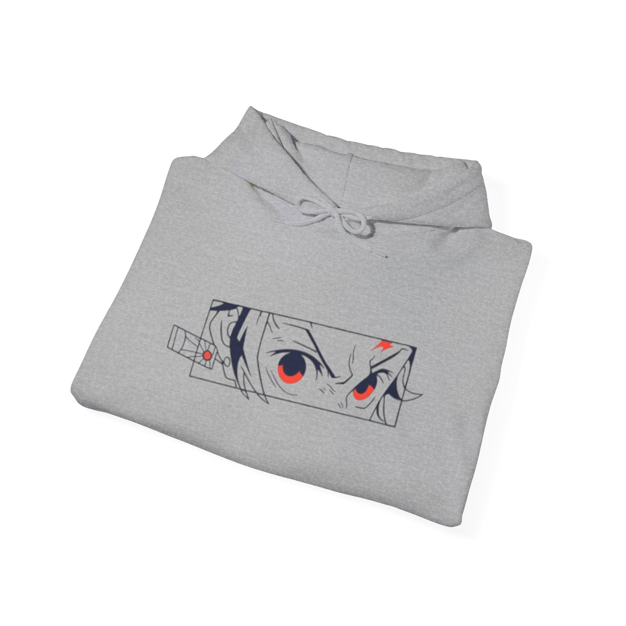 Anime Eyes Hoodie — Minimal Red & Black Manga Gaze Sweatshirt