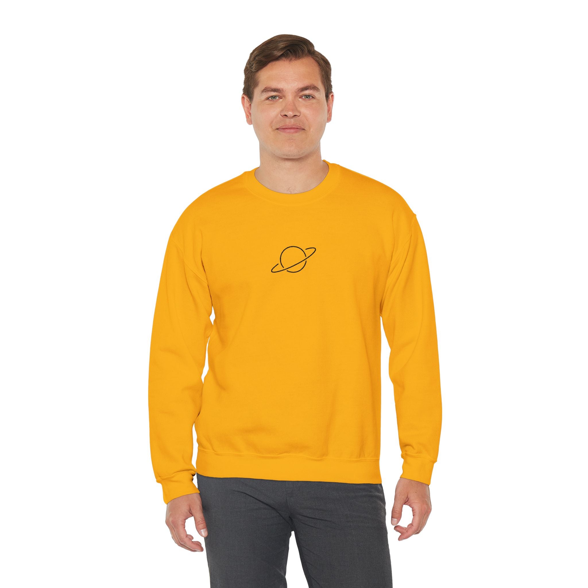 Minimal Planet Crewneck Sweatshirt Embroidered