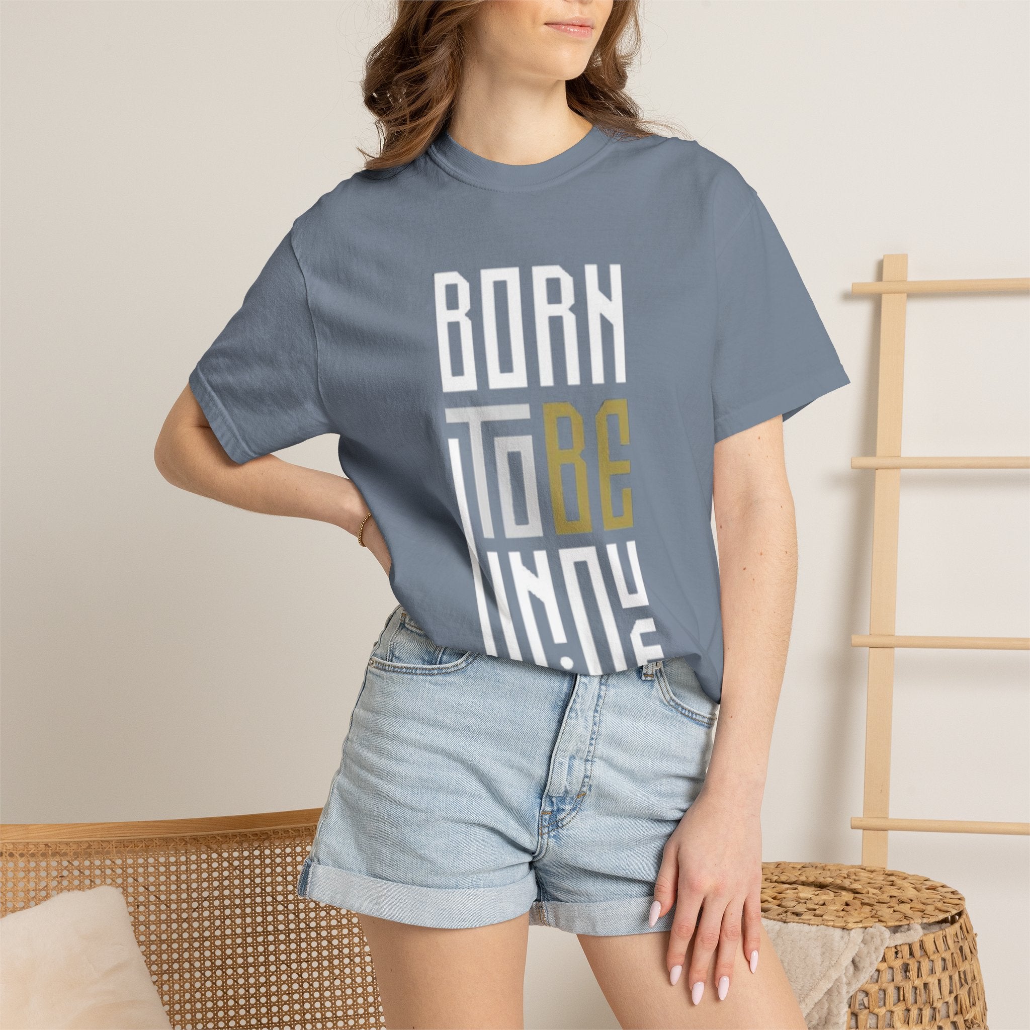 T-Shirt — "Born To Be Untile" Bold Vertical Typography Tee