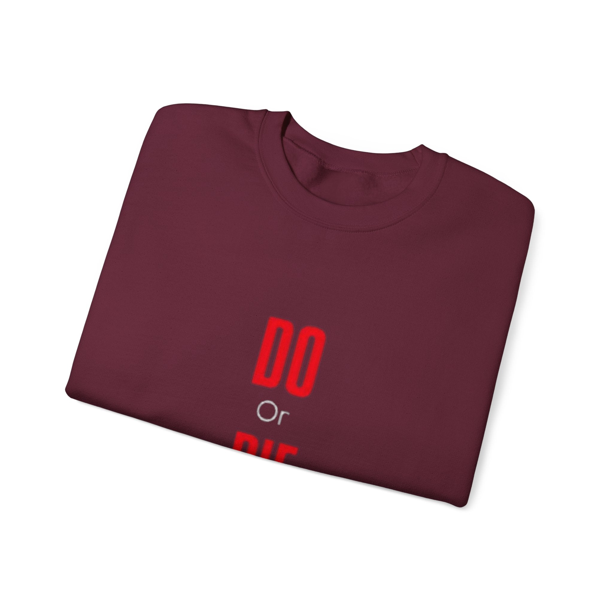Crewneck Sweatshirt – Minimal 'DO / DIE' Red Vertical Typography