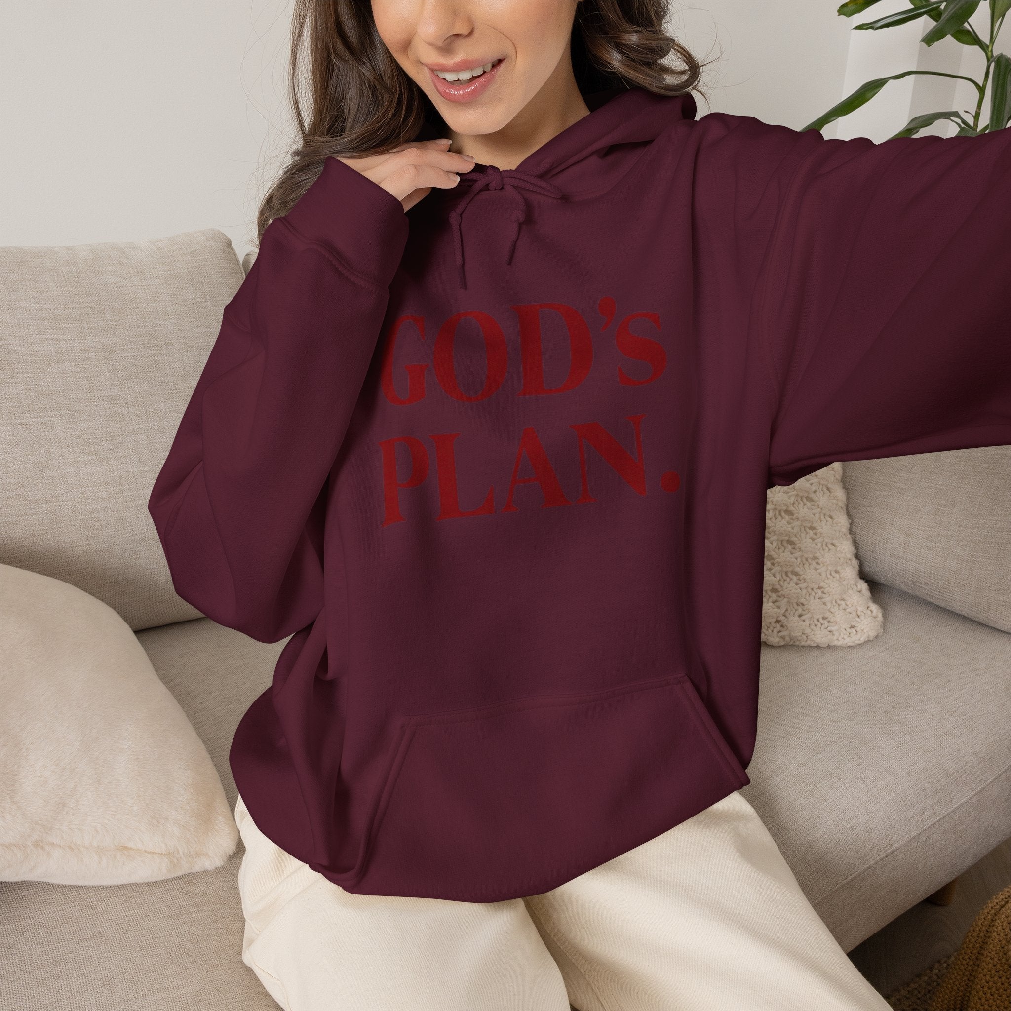 God's Plan Hoodie — Faith-Inspired White Pullover