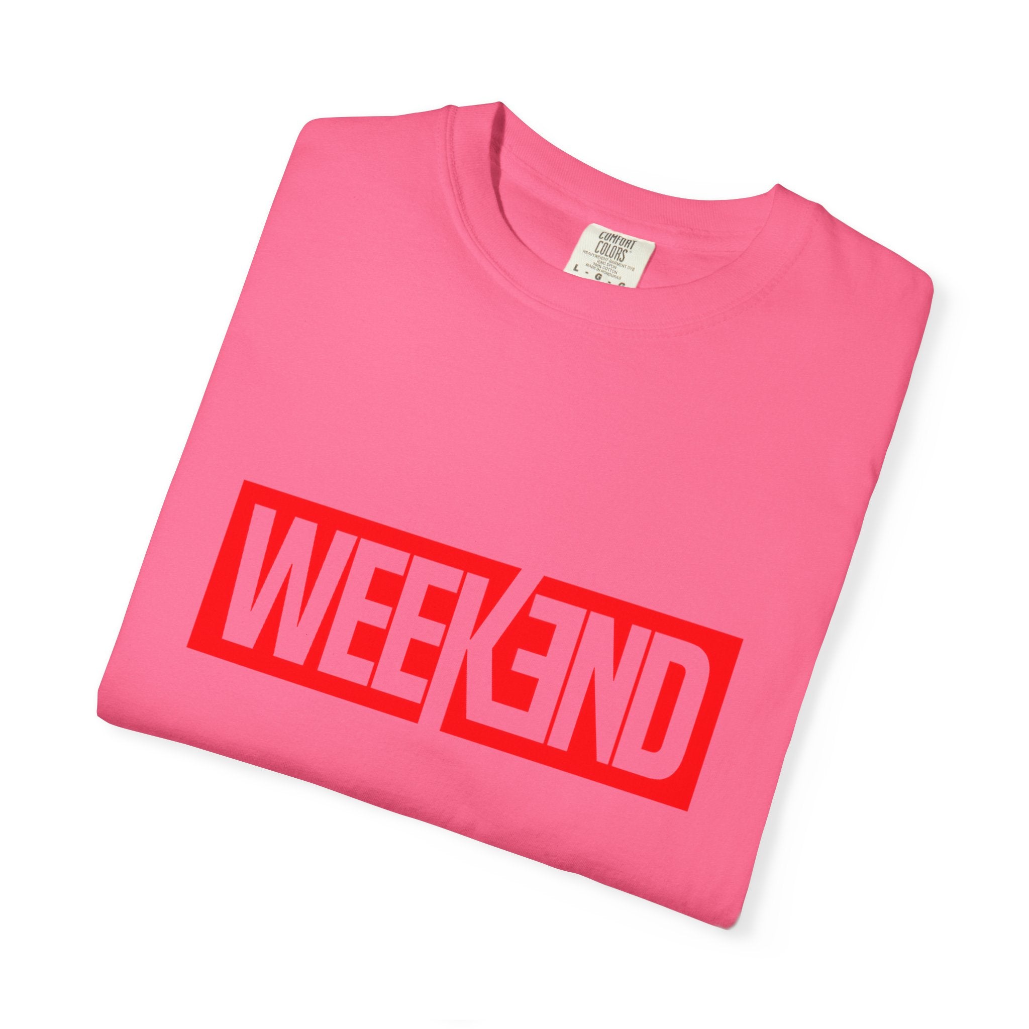Weekend Box Logo T-Shirt — Retro Red Graphic Tee