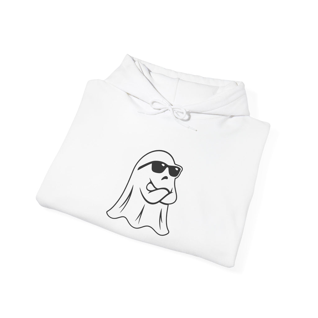 Cool Sunglasses Ghost Hoodie — Cute Minimalist Halloween Pullover