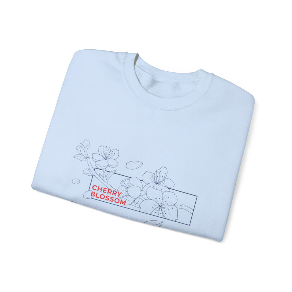 Cherry Blossom Crewneck Sweatshirt — Minimal Floral Graphic