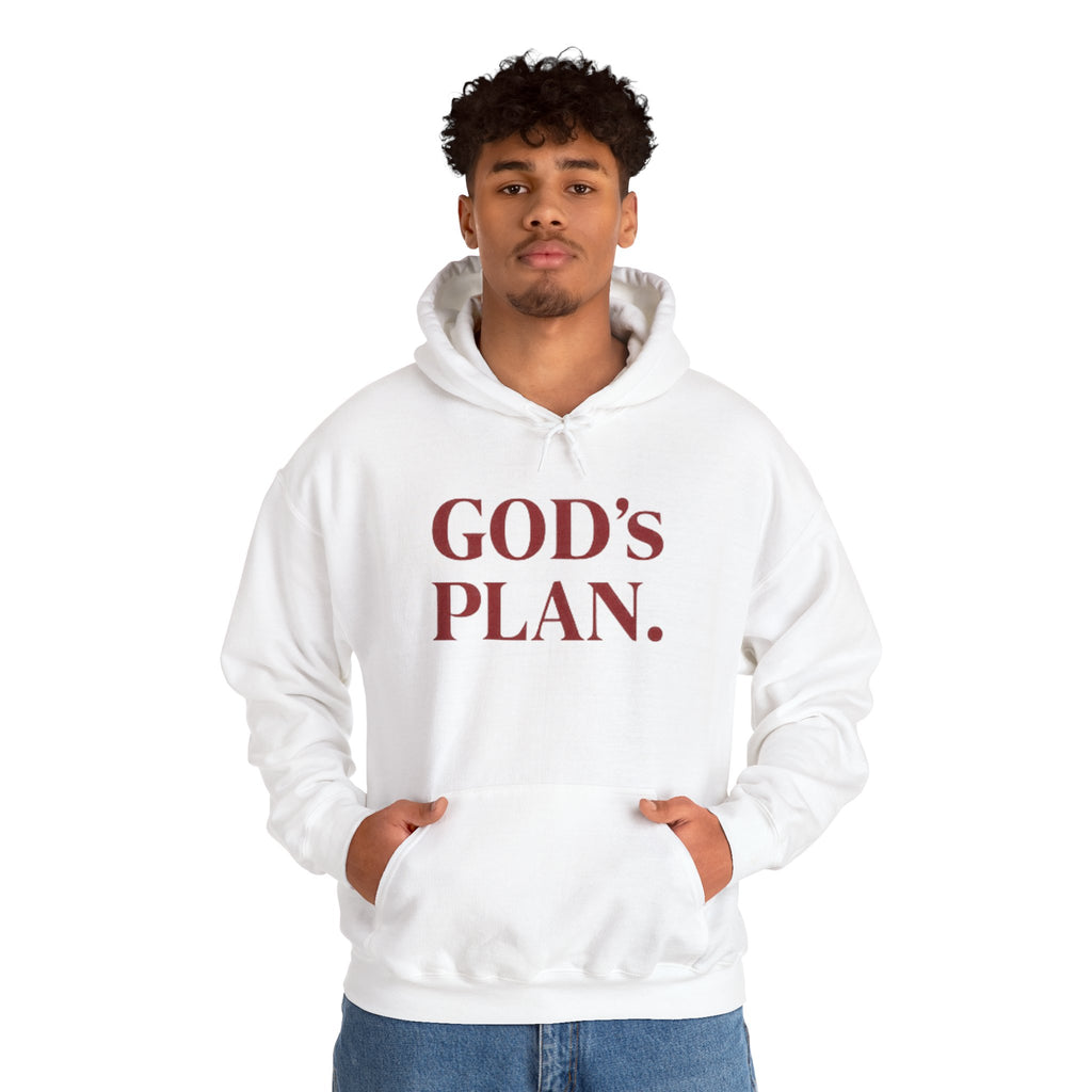 God's Plan Hoodie — Faith-Inspired White Pullover