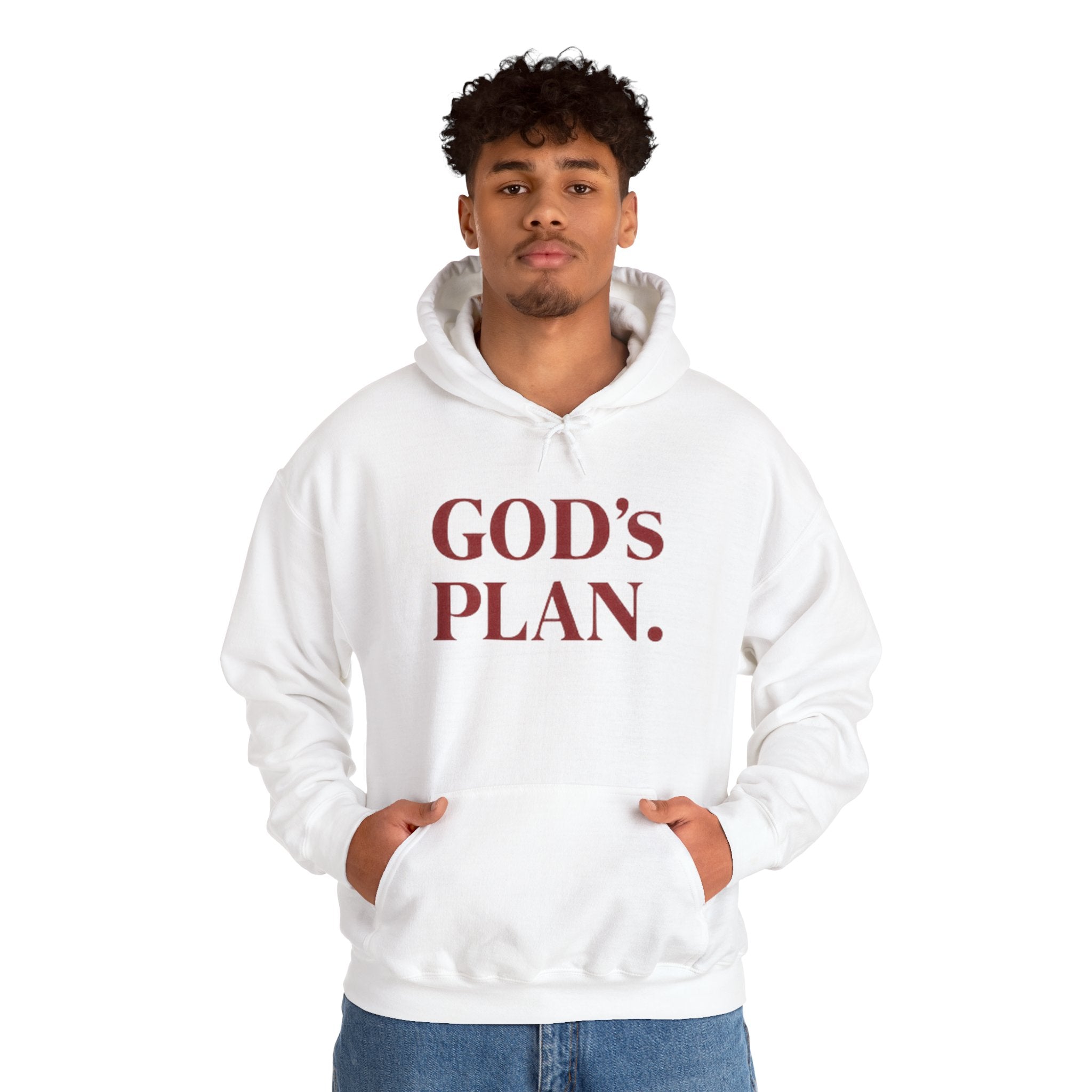 God's Plan Hoodie — Faith-Inspired White Pullover