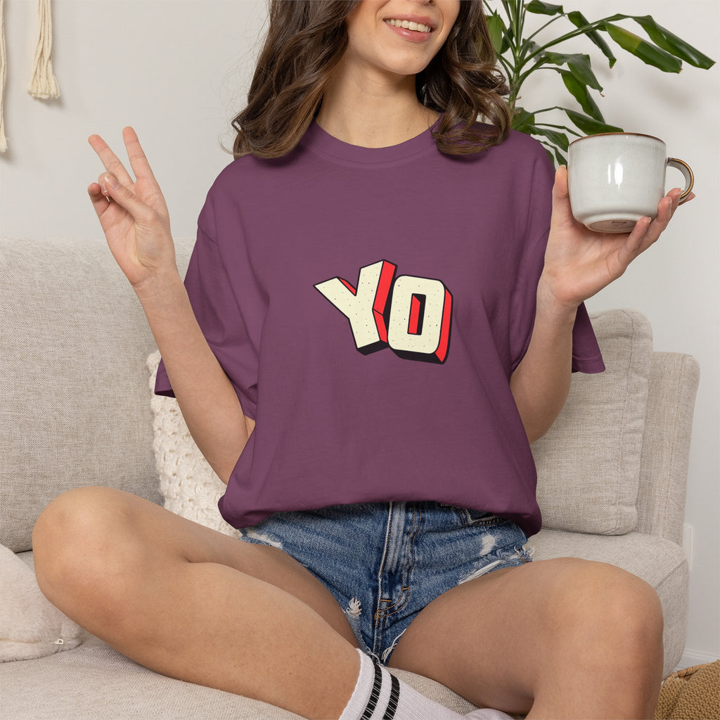 Yo Graphic T-Shirt — Retro 3D Lettering Tee