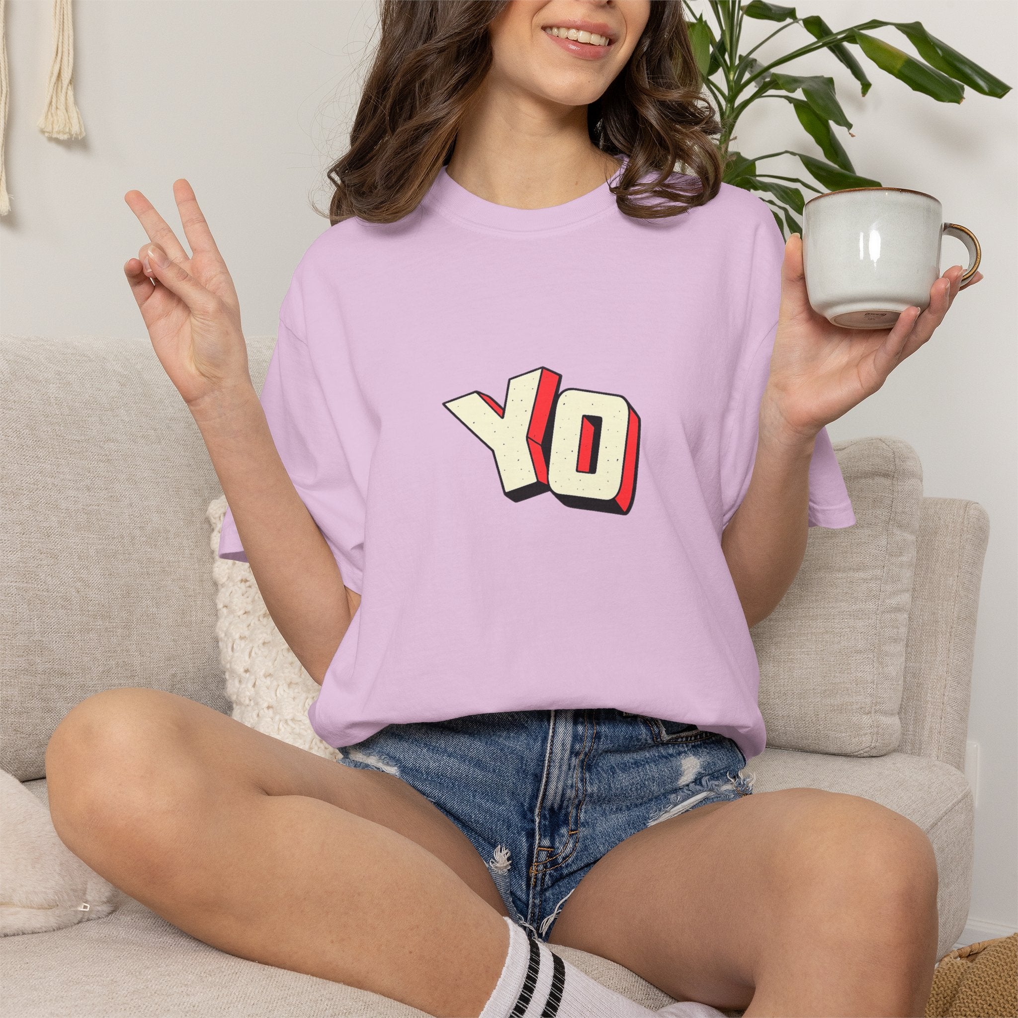 Yo Graphic T-Shirt — Retro 3D Lettering Tee