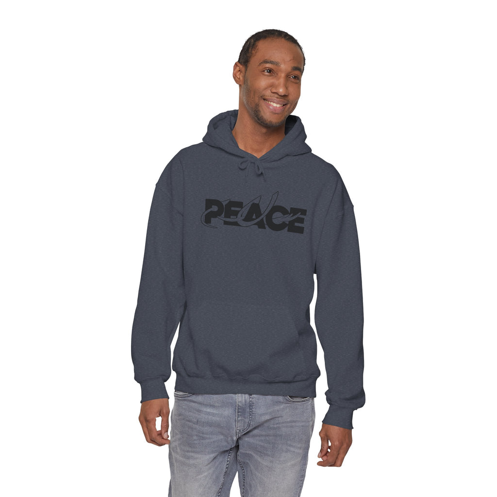 Peace Logo Hoodie — Minimal Black & White Peace Graphic Pullover