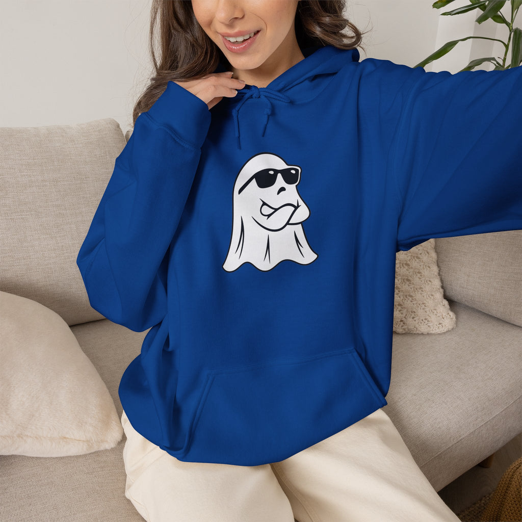 Cool Sunglasses Ghost Hoodie — Cute Minimalist Halloween Pullover