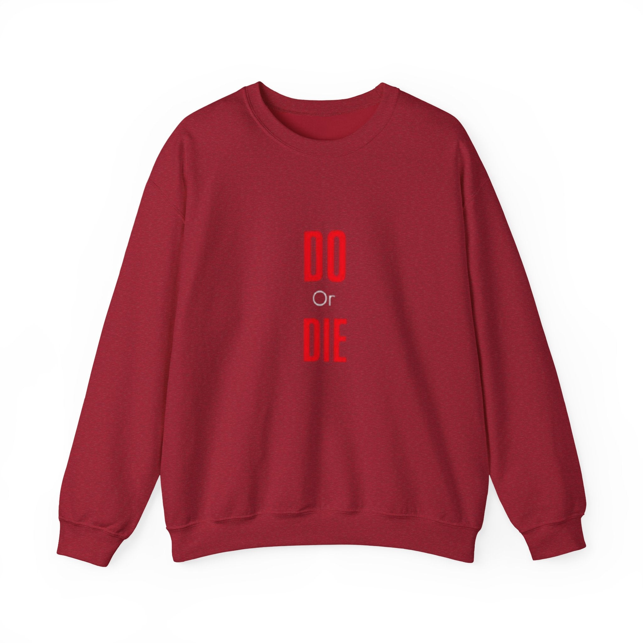 Crewneck Sweatshirt – Minimal 'DO / DIE' Red Vertical Typography