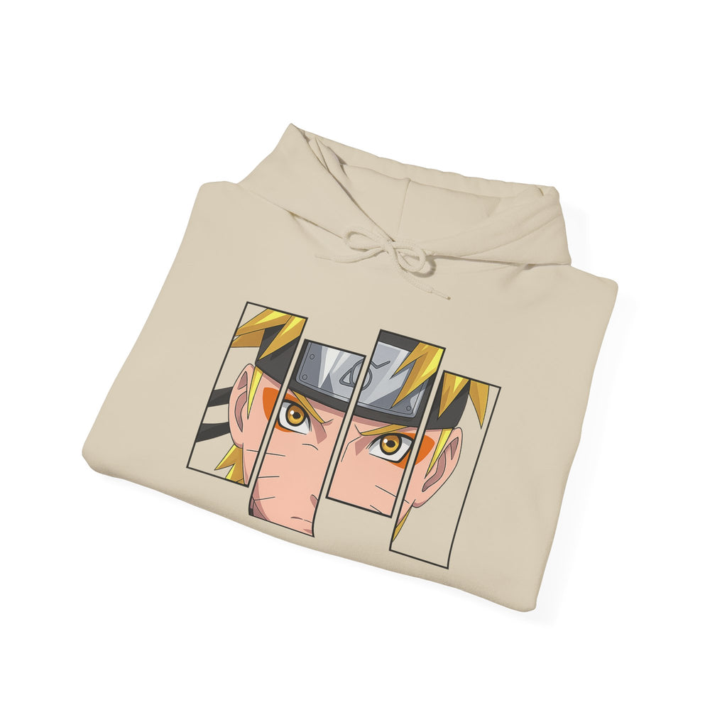 Anime Eyes Split-Panel Hoodie