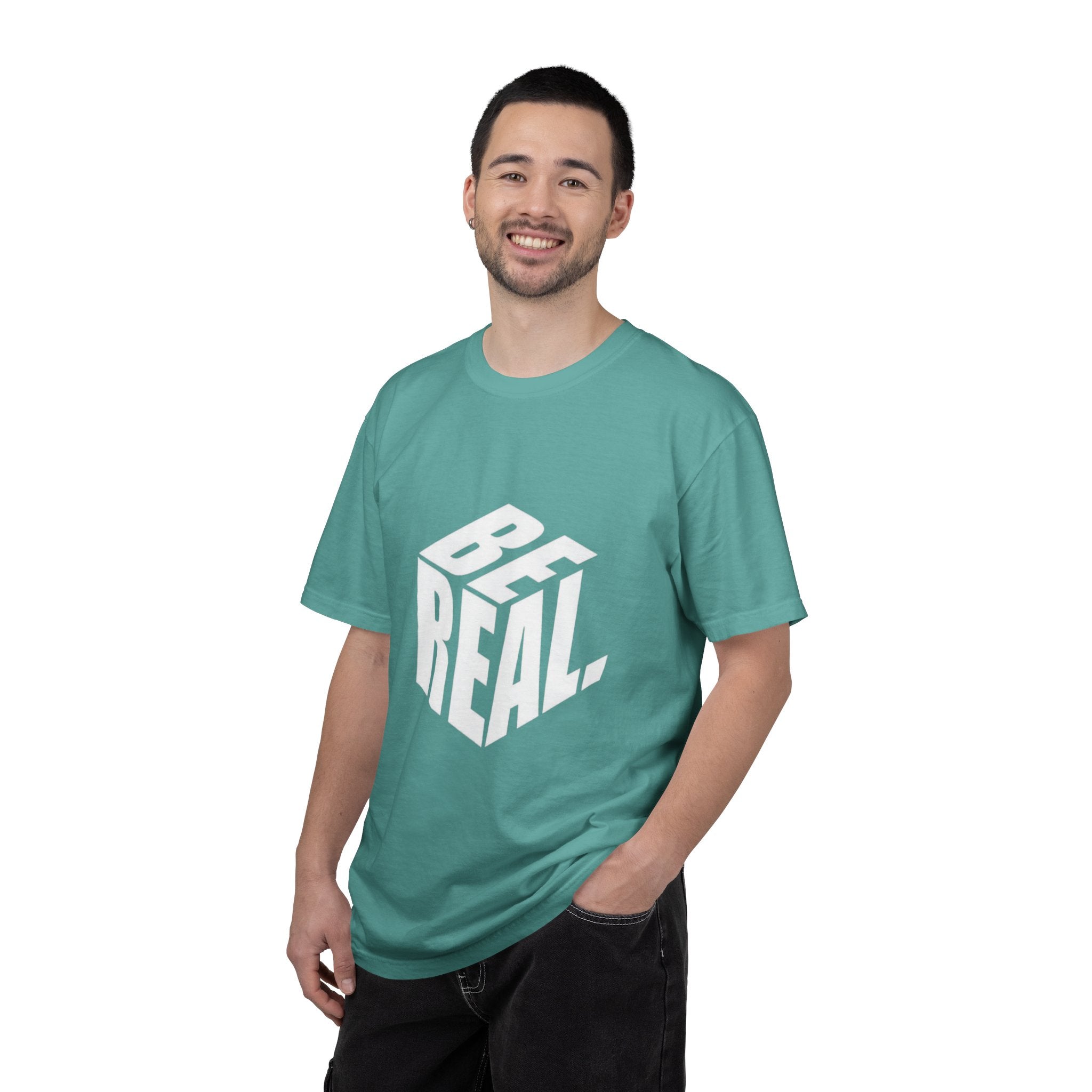 Be Real T-Shirt — Bold 3D Typography Graphic Tee