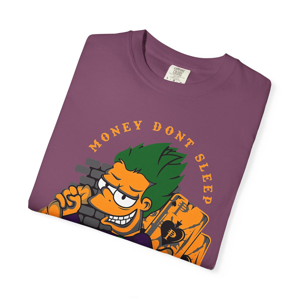 T-Shirt — 'Money Don’t Sleep' Cartoon Hustle Tee