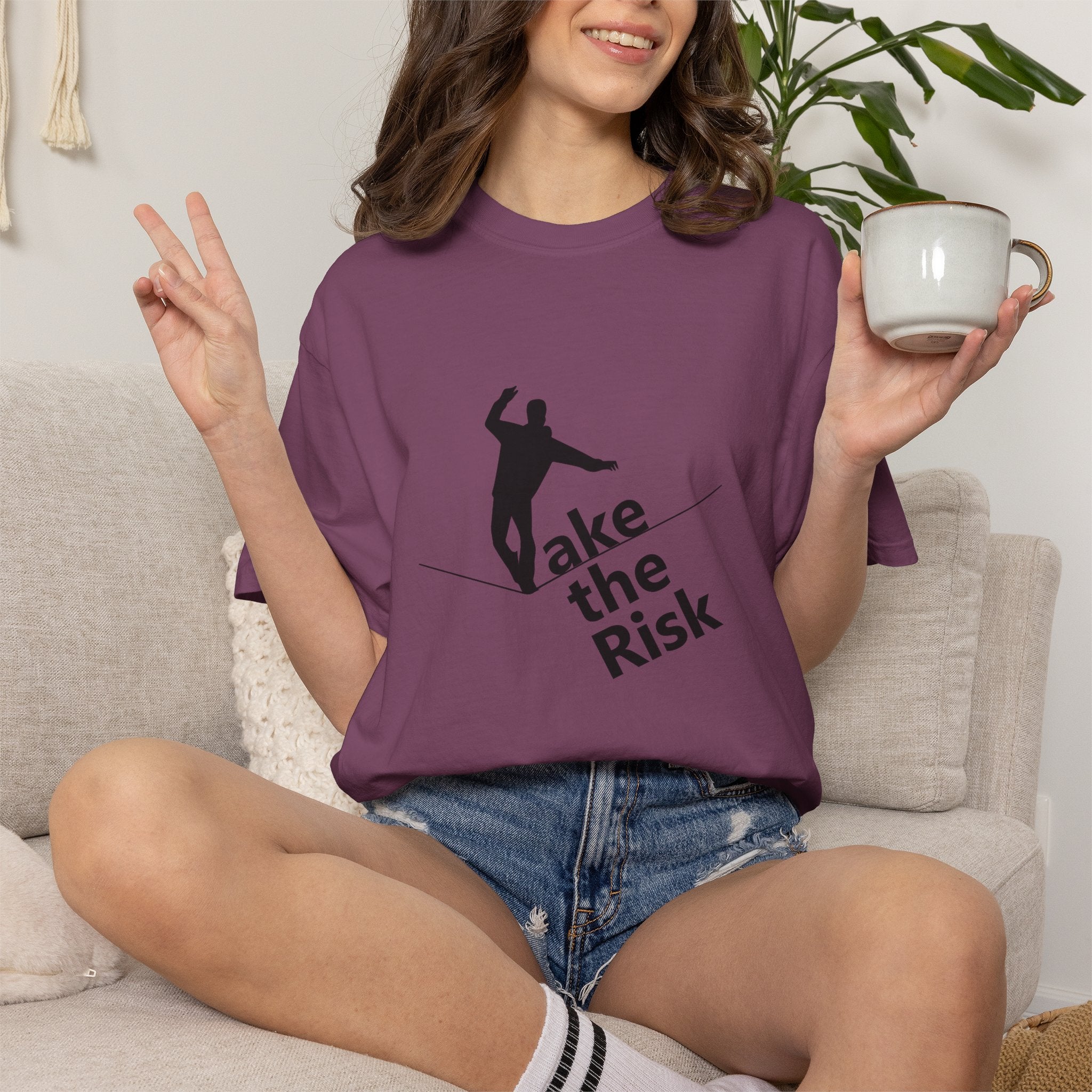 Take the Risk T-Shirt — Tightrope Silhouette Motivational Tee