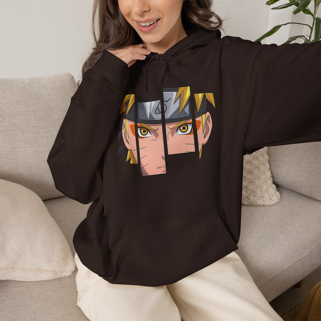 Anime Eyes Split-Panel Hoodie