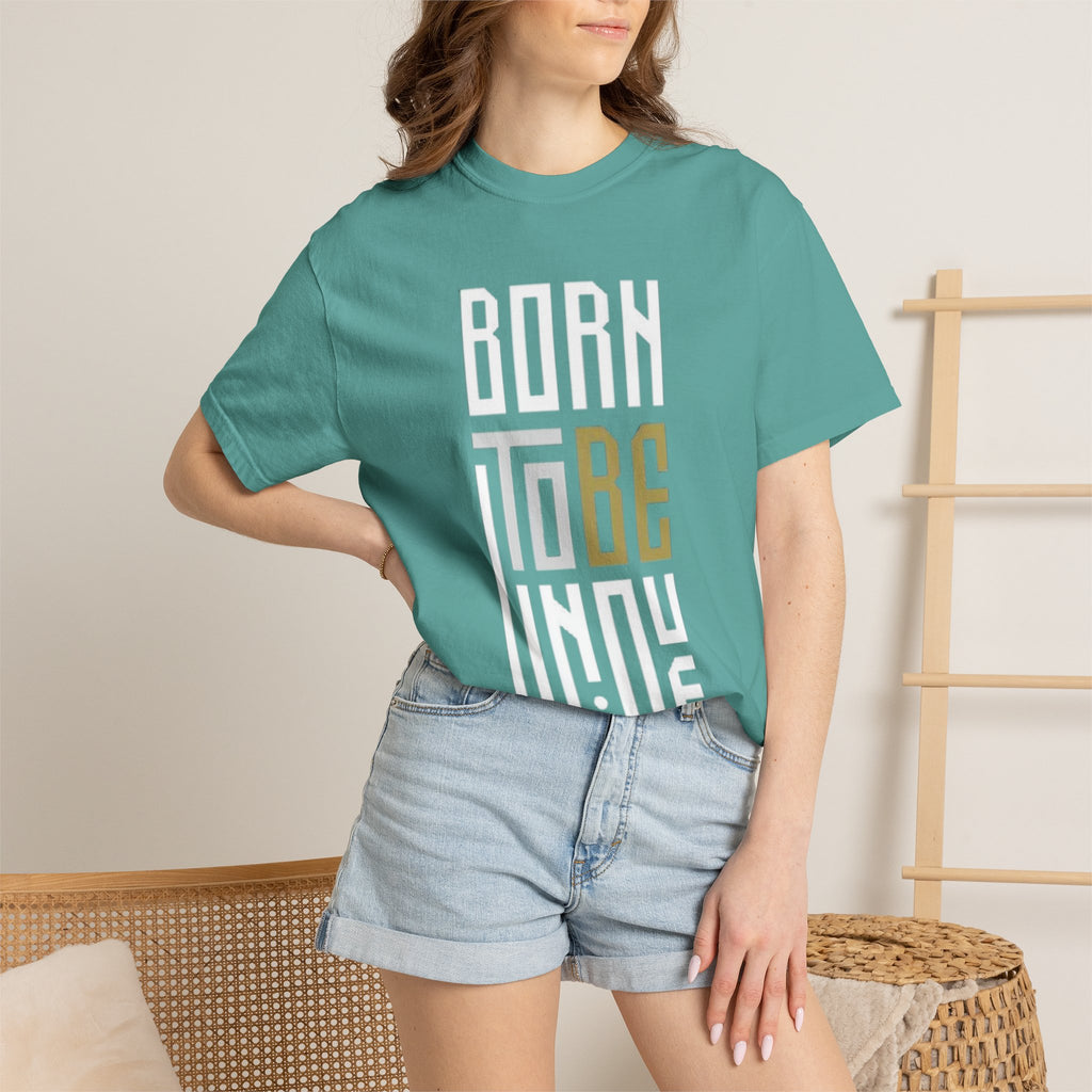 T-Shirt — "Born To Be Untile" Bold Vertical Typography Tee