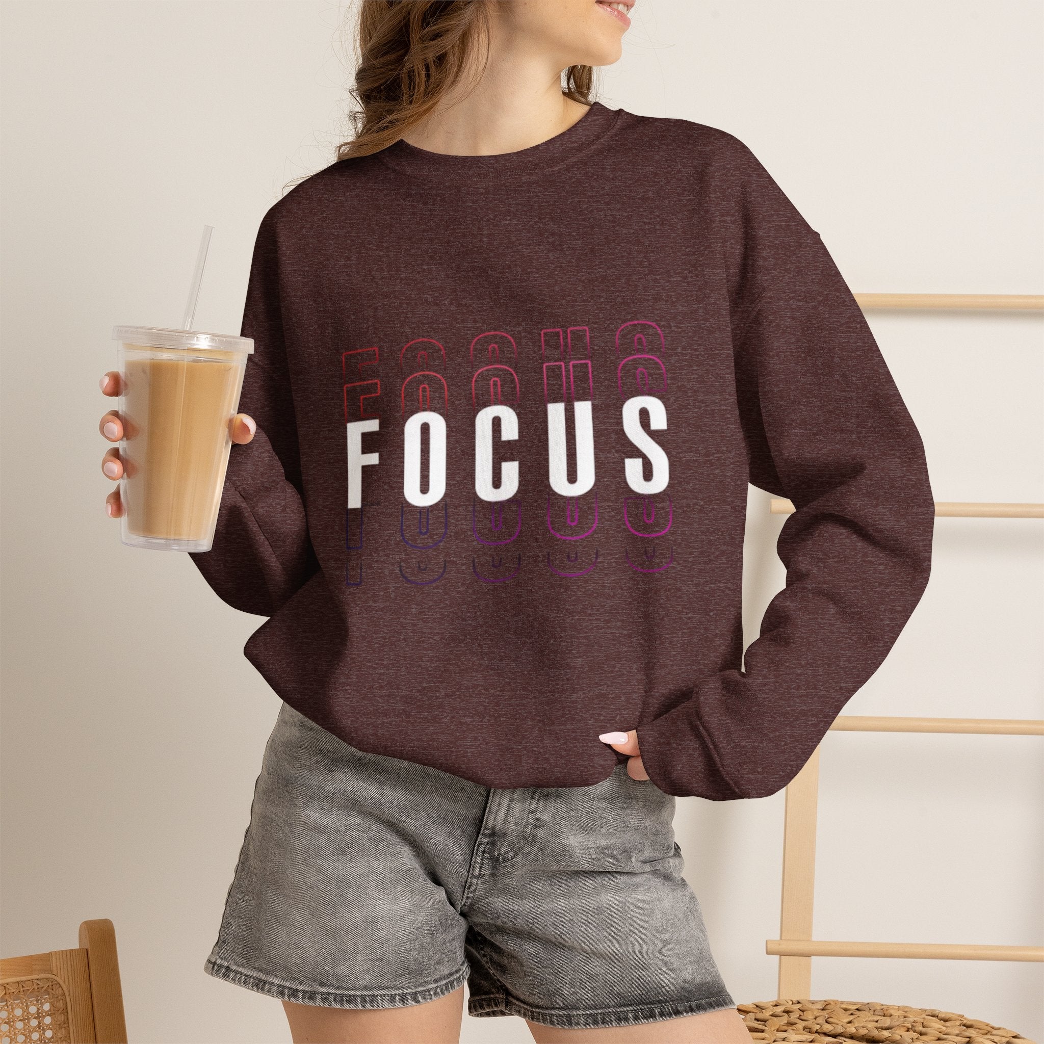 Focus Crewneck Sweatshirt — Motivational Casual Pullover