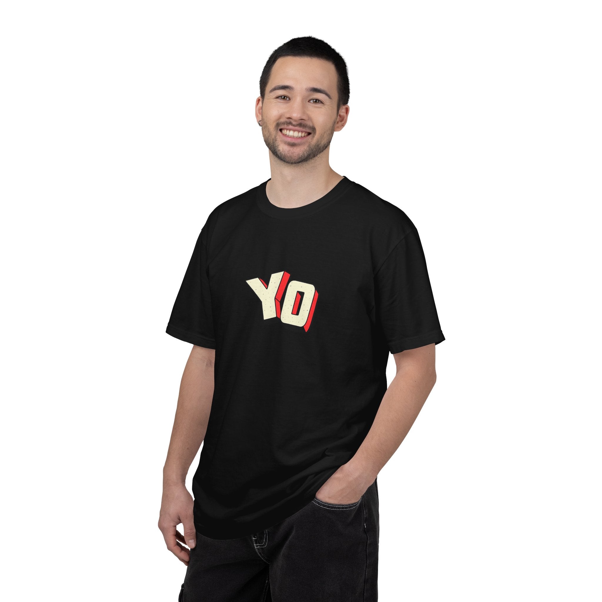 Yo Graphic T-Shirt — Retro 3D Lettering Tee