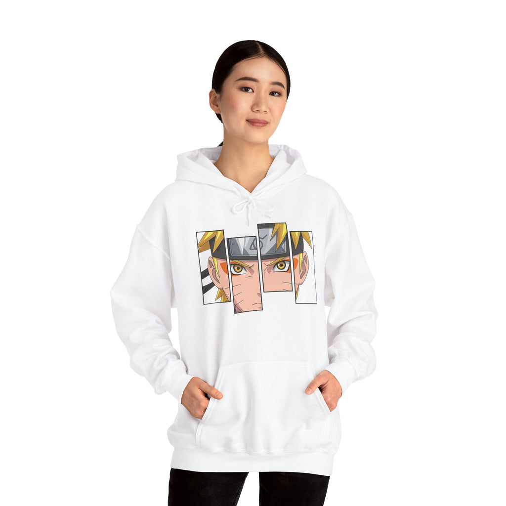 Anime Eyes Split-Panel Hoodie